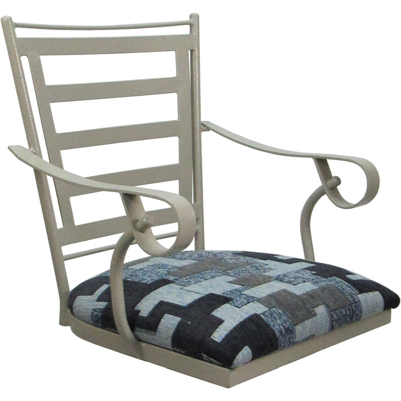 Ensemble de 3 tabourets d'extérieur d'extérieur de 34 po avec accoudoirs, Beige, Marine