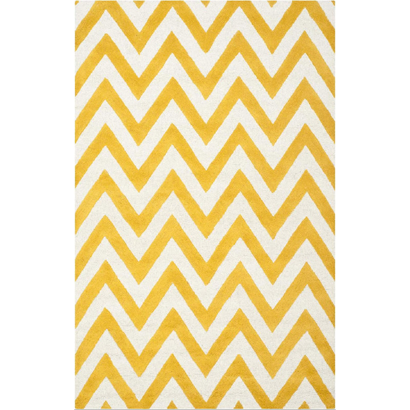 Sanyla Cambridge Hand Tufted Wool Chevron Rug, Rectangle 5' x 8'
