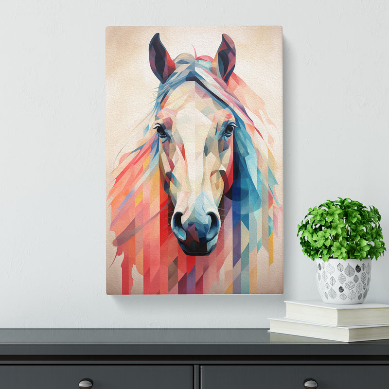 Pony Geometric - Wrapped Canvas, 76cm H x 50cm W x 3cm D
