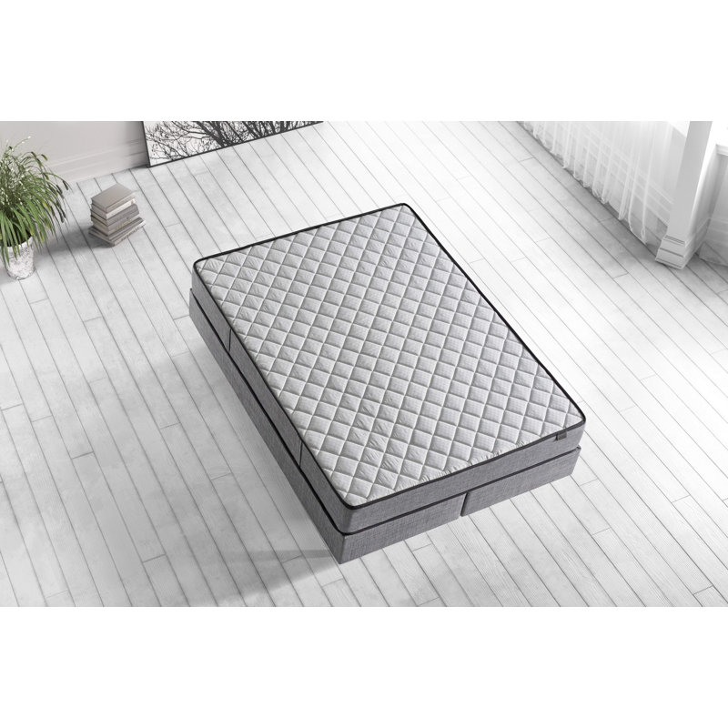 Premium Firm Mattress, 35.4 x 74.8 x 9.4 Inches | Special Woven Fabric Cover, Multi Spring System | White & Grey Solid Color | Assembled for Ultimate Comfort & Support, Ideal for Restful Sleep