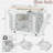 Fluted Kitchen Island With Tilt-out Trash Can, Power Outlet, Internal Storage Rack, 3 Drawers And 3 Open Side Racks-106436476