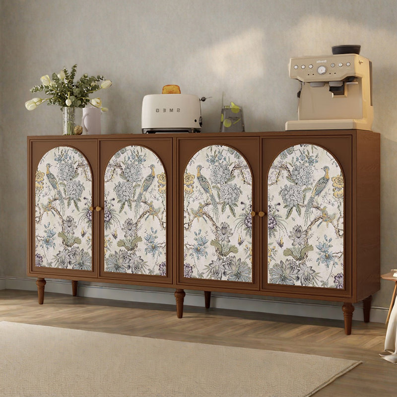 Buffet moderne en bois à quatre portes, Brun