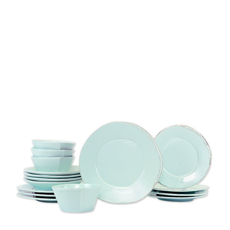 Lastra Handmade Stoneware Appetizer Plate, Aqua