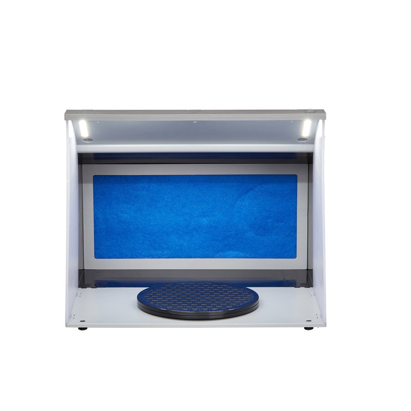 Cabine de pulvérisation portative avec deux ventilateurs d'extraction et lumières DEL portatives - Station de peinture pour passe-temps pour modèles, gâteaux et artisanat