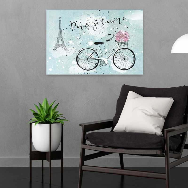 Impression sur toile Parisian Bicycle Dreams, 16" H x 24" W