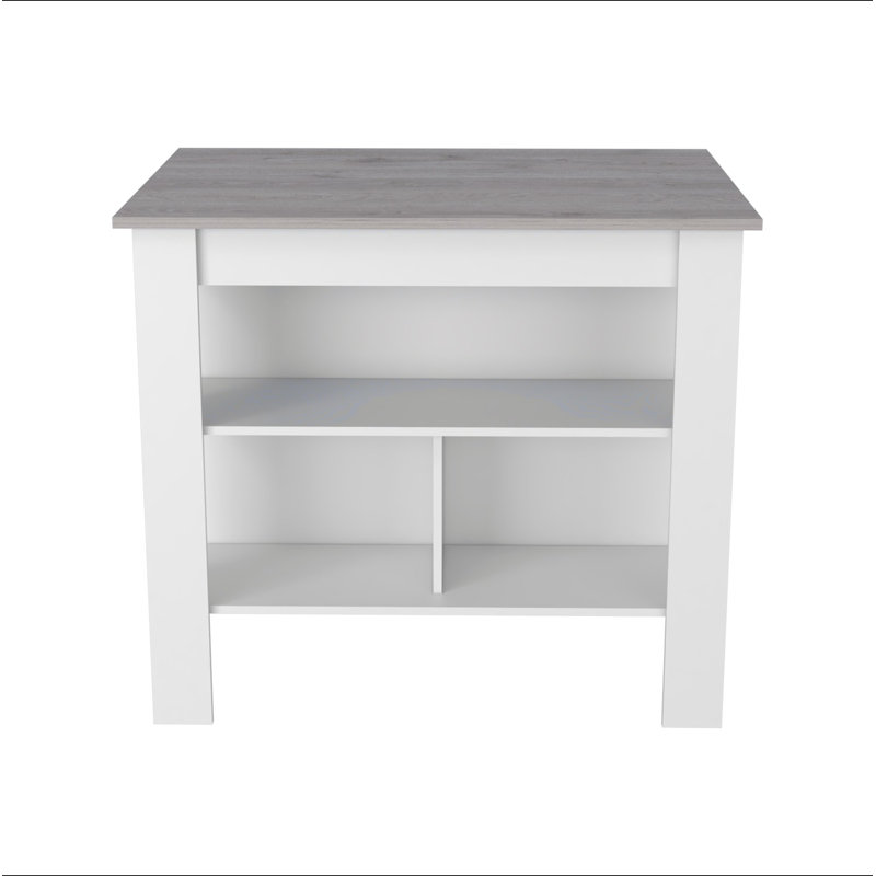 Kitchen Island Antibacterial, Three Shelves, Four Legs, 27.5" H x 27.5" W x 40.5" D