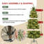 Arbre de Noël mince en PE / PVC pré-éclairé, lumières DEL et base en métal-1179177092