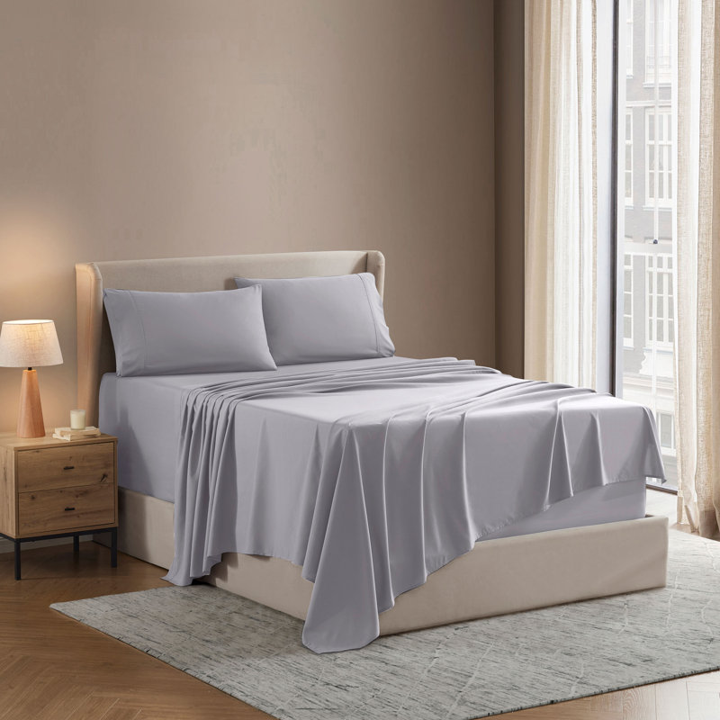 Luxury Collection Classic Smooth Thread Sheet Set, Queen, Misty Gray