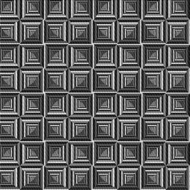 Tapis gris / noir Power Loom, Carré 7 pi