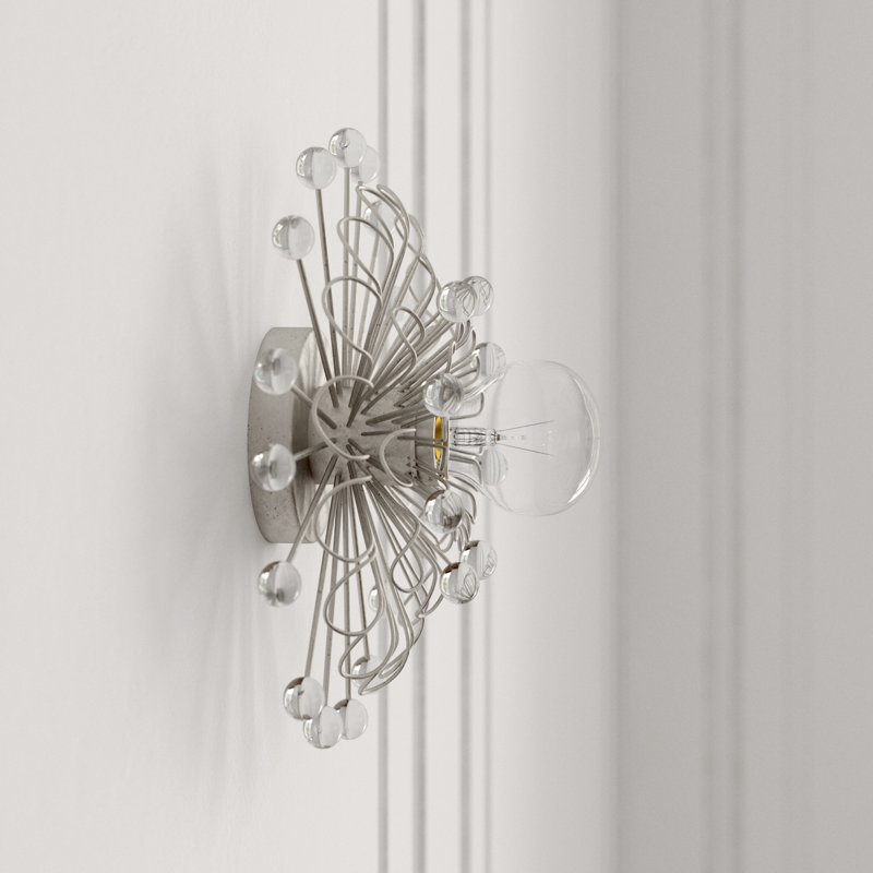 Keaton Flush Mounted Sconce, Burnished Silver Leaf
