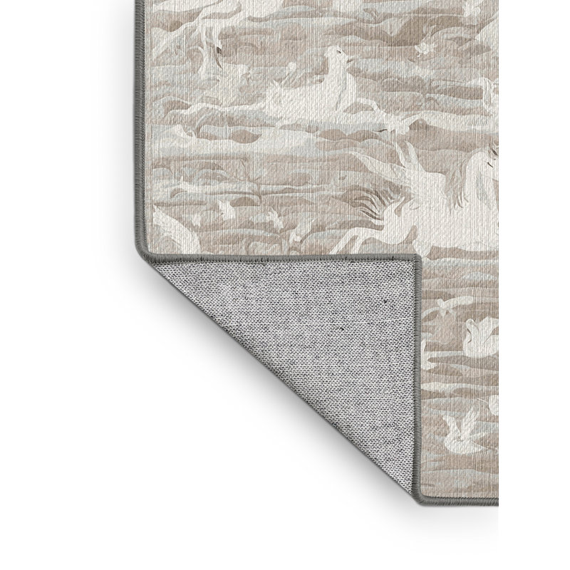 Tapis gris lavable à la machine, Rectangulaire 3 pi x 5 pi