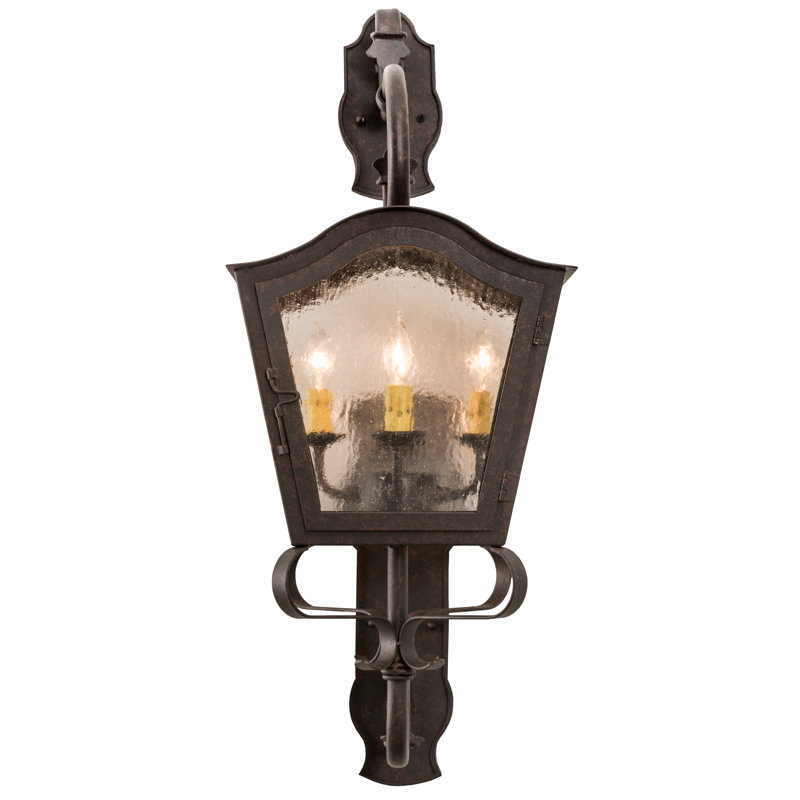 Christian 4 - Light Outdoor Sconce, Coffee Bean, Clear Acrylic