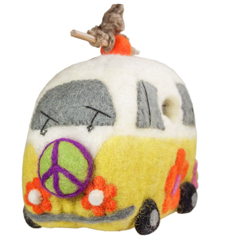 Magic Bus Felt 9 in x 7 in x 4 in Birdhouse