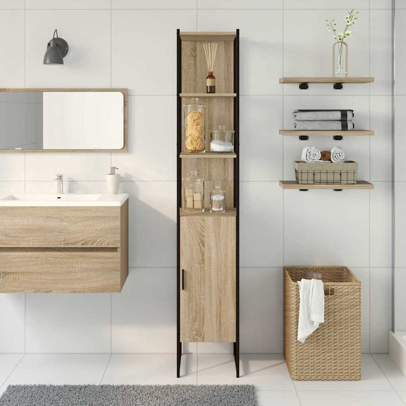 Bathroom Cabinet 33 X 33 X 185.5 Cm Engineered Wood