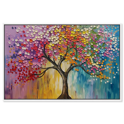 Little Flowered Branch Canvas Colorful Tree Art by Art Remedy