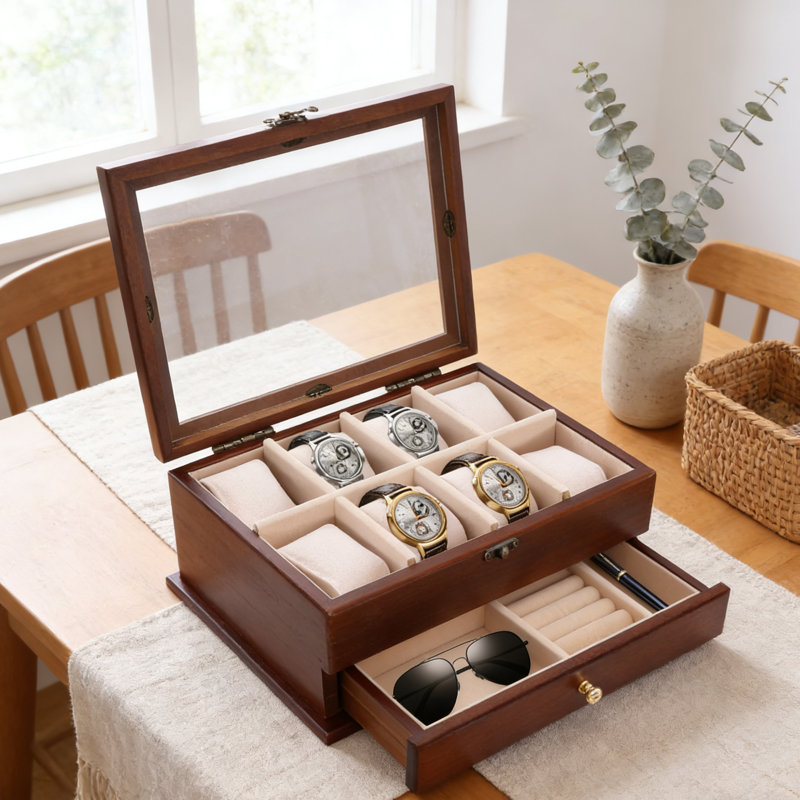 Boîte à bijoux en bois avec tiroirs