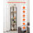 64" H x 16.4" W 5 Tier Corner Shelf Tall Corner Stand with LED Light Narrow Display Rack
