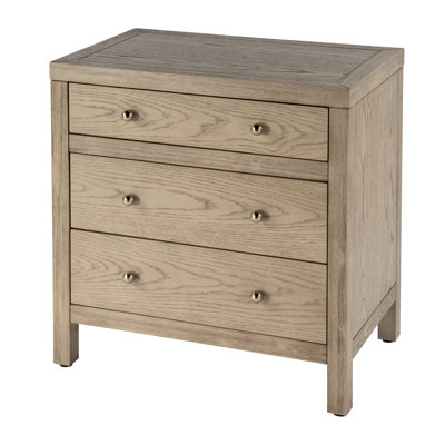 Nora 25 in. W Rectangular Wood 3 Drawer Nightstand