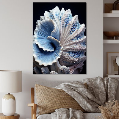 Craita, coquillage bleu, symphonie - coquillage, art mural
