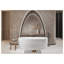 Baignoire de trempage autoportante en acrylique 67 po avec drain central 67 po, blanc ovale brillant