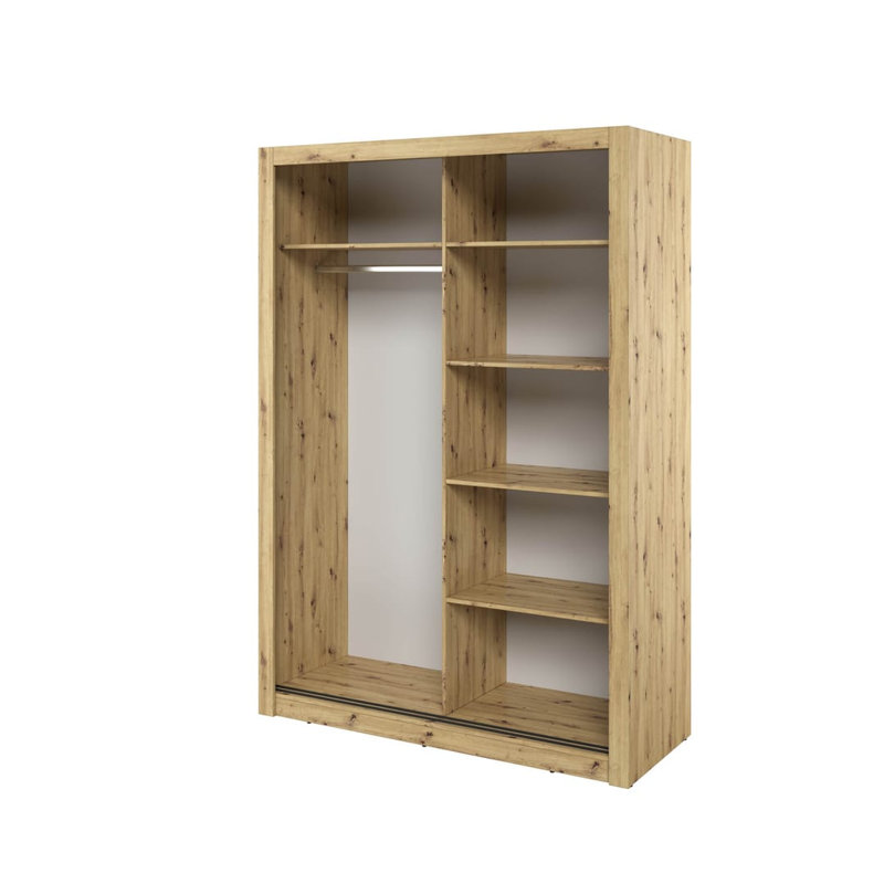 Nalina 2 Door Manufactured Wood Wardrobe, Oak Artisan