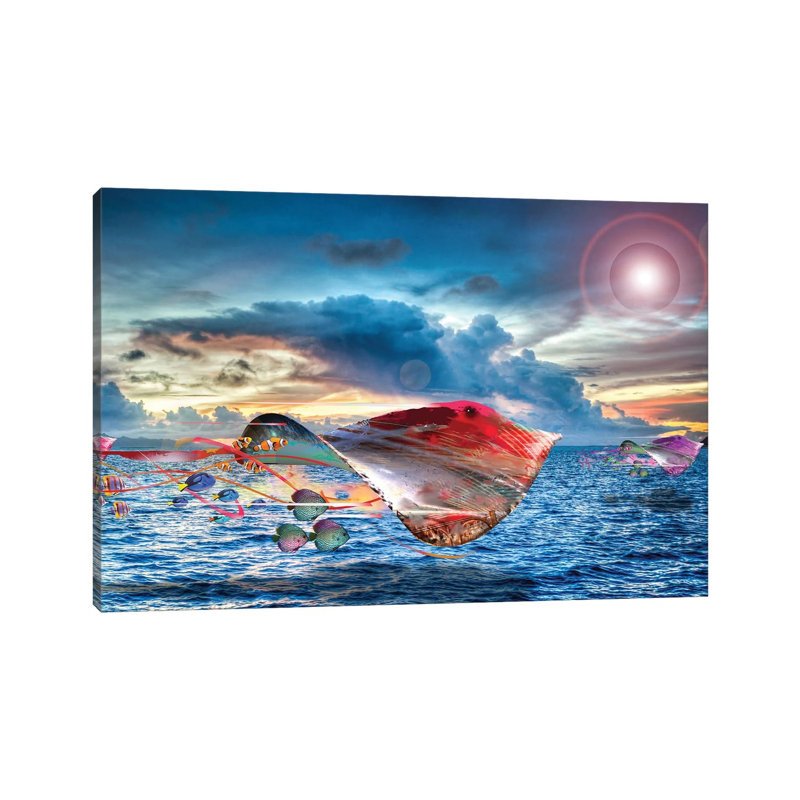 Flying Electric Stingrays by David Loblaw - Wrapped Canvas Print, 20.32 cm H x 30.48 cm W