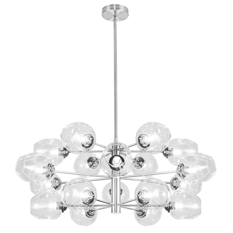 Ripley 18 - Light Dimmable Sputnik Chandelier, Clear, Polished Chrome