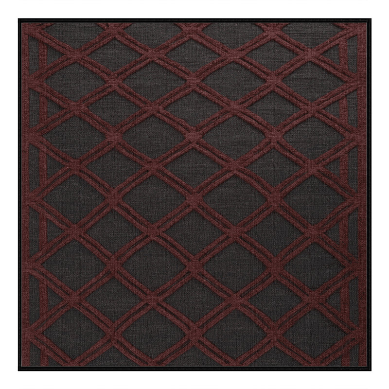 Tapis brun treillis lavable à la machine, Carré 5 pi