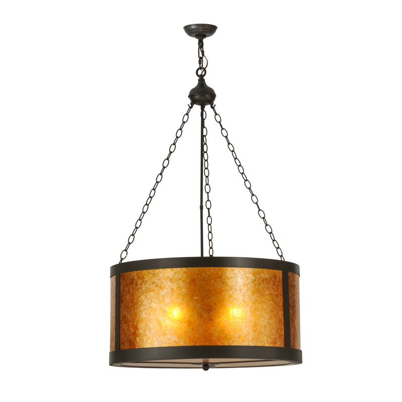 Lustre cylindrique unique à 4 lumières Adrianna, H 51 po x l 28 po x P 28 po