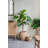 14.8" H x 15" W x 15" D Round Sand And Cement Planter With Woven Brown Texture-1502425689