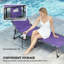 Chaise longue inclinable pliante à 5 niveaux, chaise de bronzage d'extérieur avec table d'appoint, coussin de tête et pochette de rangement-1768455327