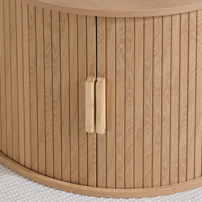 Coffee Table with Storage, Oak Wood