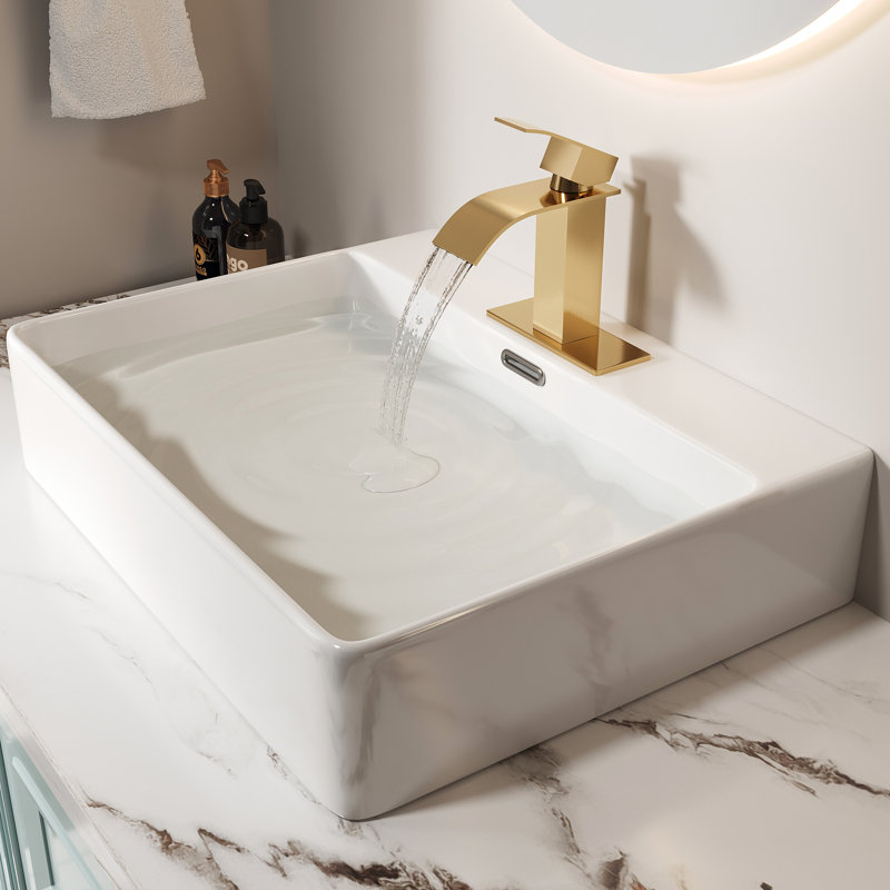 6" CUPC Certified Harlow Single Handle Bathroom Sink Faucet, Brushed Gold