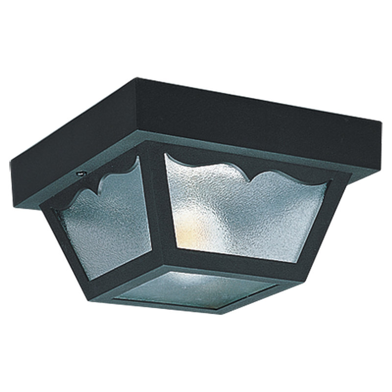 Plafonnier encastré d'extérieur deux lumières de Génération Lighting , H 5,5 po x l 10,25 po x P 10,25 po, Noir