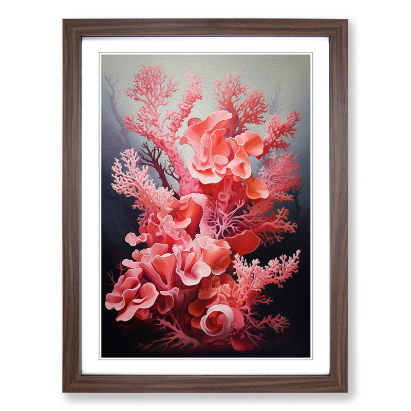 Single Picture Frame Print on Wood, Walnut Framed, 64cm H x 46cm W