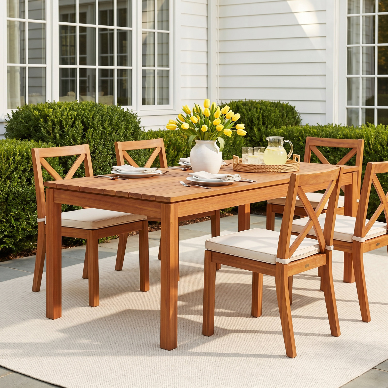Sonlin 83" Eucalyptus Patio Table