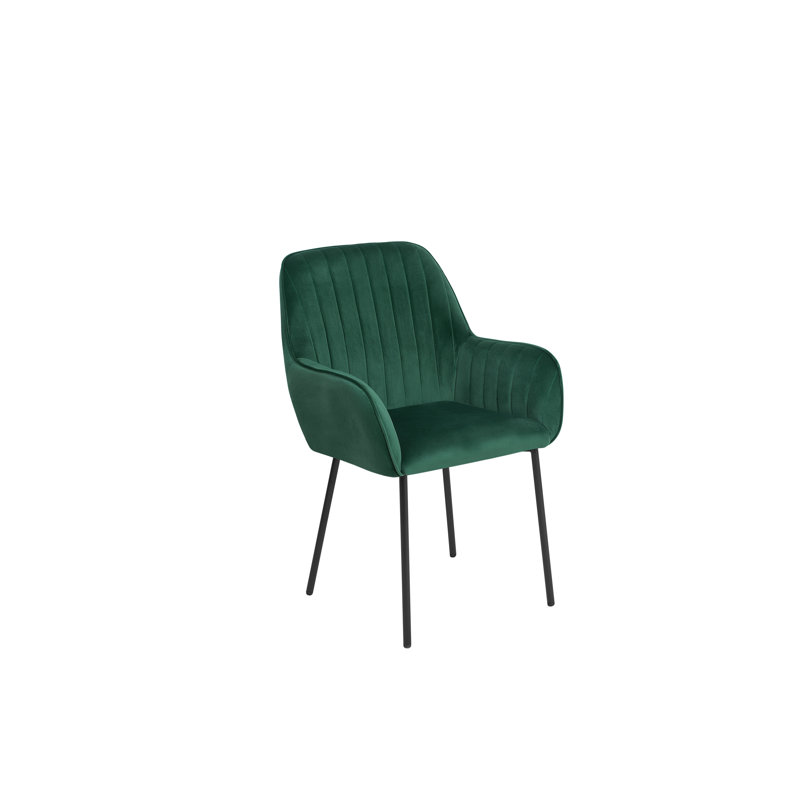 Leah 42cm H Velvet Upholstered Side Chair, Green