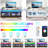 71" High Gloss TV Stand with Power Outlet and LED Light for TVs up to 80"-617396478