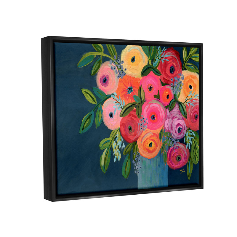 «Wildon Home® Varied Roses Bouquet», peinture encadrée sur toile flottante par Suzanne Allard, H 17 po x l 21 po x P 1,7 po