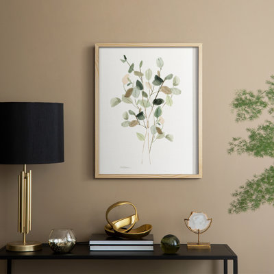 «Leafy Botanical I», reproduction encadrée - bois massif