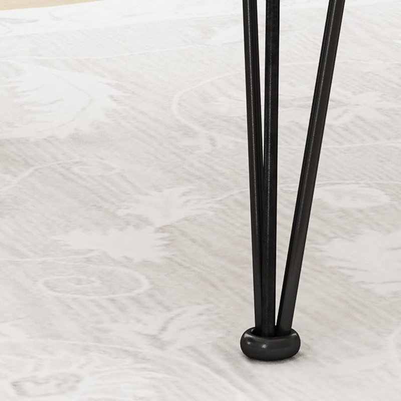 Tindley Acacia Square Solid Wood Top with Iron Base Dining Table