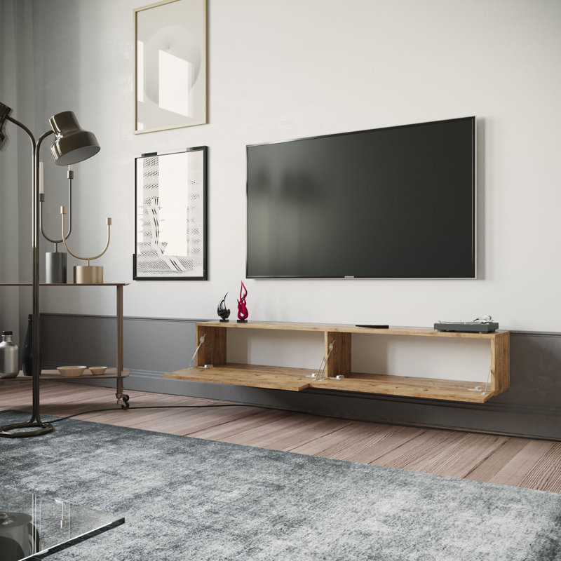 Hadumoth Unfinished TV Stand for TVs up to 49", Athlantic Pine