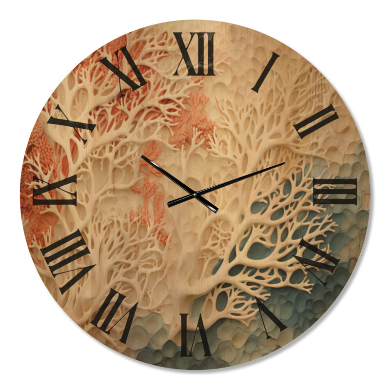 Horloge murale Coastal Coral Collage I - Extra Large Ocean, Oversized