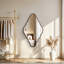 Miroir d'appoint mural irrégulier en métal asymétrique pour salle de bain-595924968-595924967