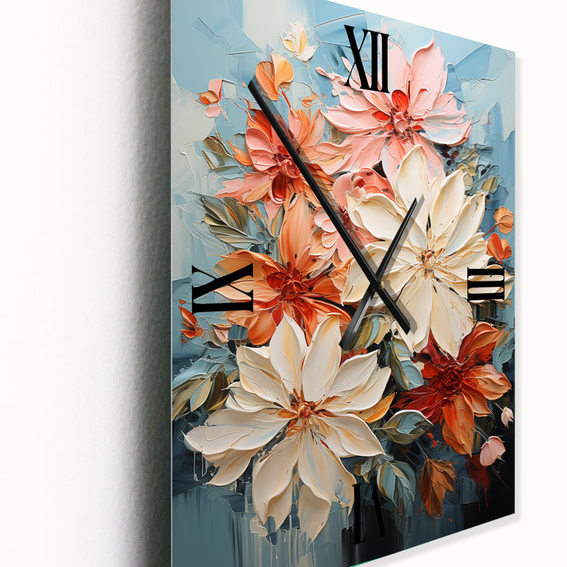 Jaxie - Horloge murale florale, Moyen