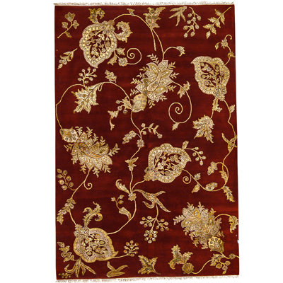 Hand Knotted Wool Floral Indoor Rug