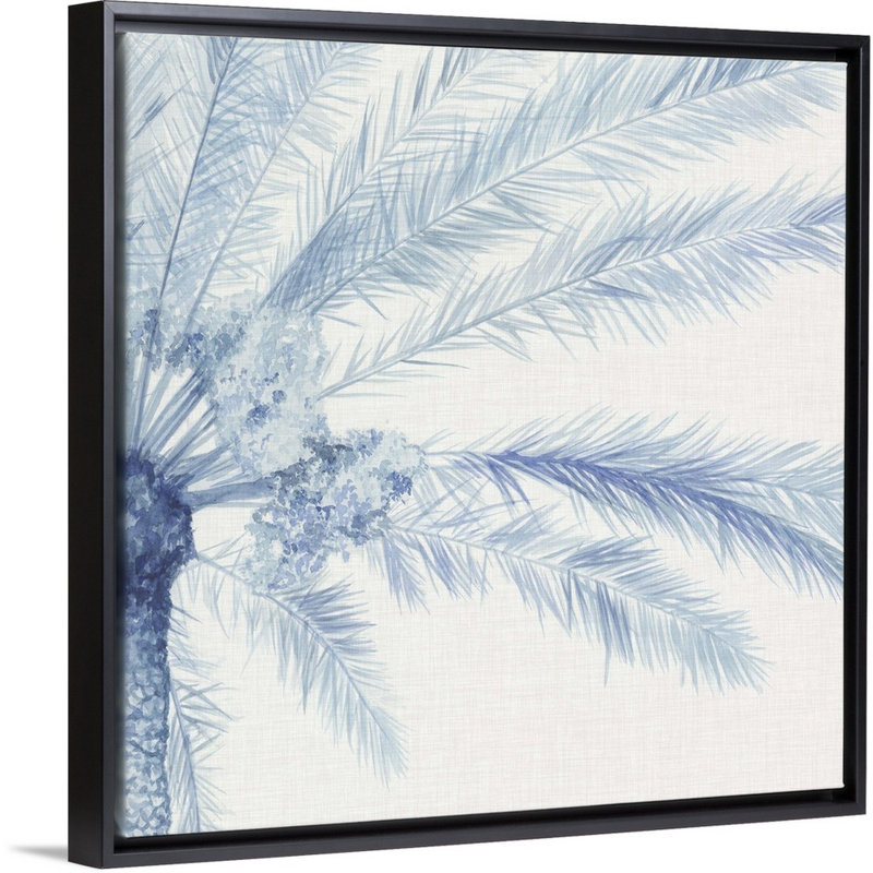 Art mural sur toile Chambray Palms II, Toile avec cadre noir, H 30 po x l 30 po x P 1,75 po