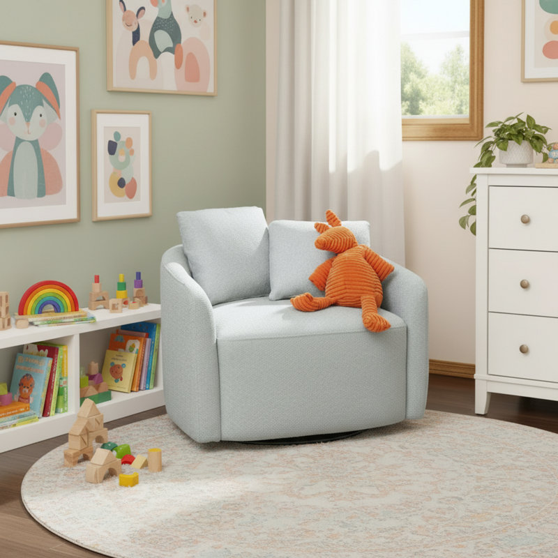 Chaise longue de grande valeur et exquise en velours de bleuet