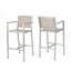 Tabourets 29,50 "avec structure en aluminium antirouille argenté, ensemble de 2