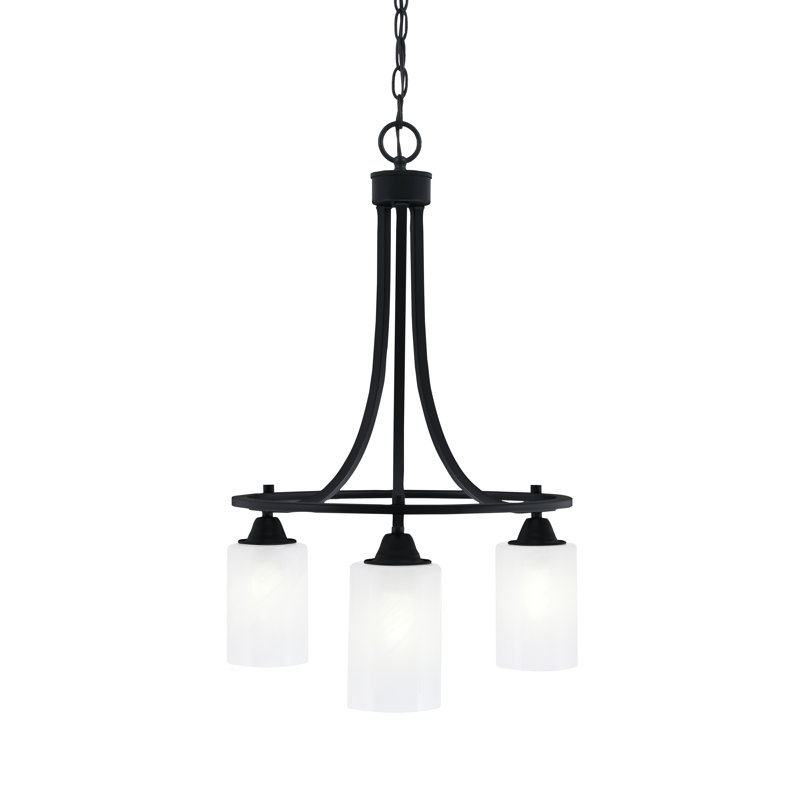 Paramount 3 Light Downlight Chandelier, White